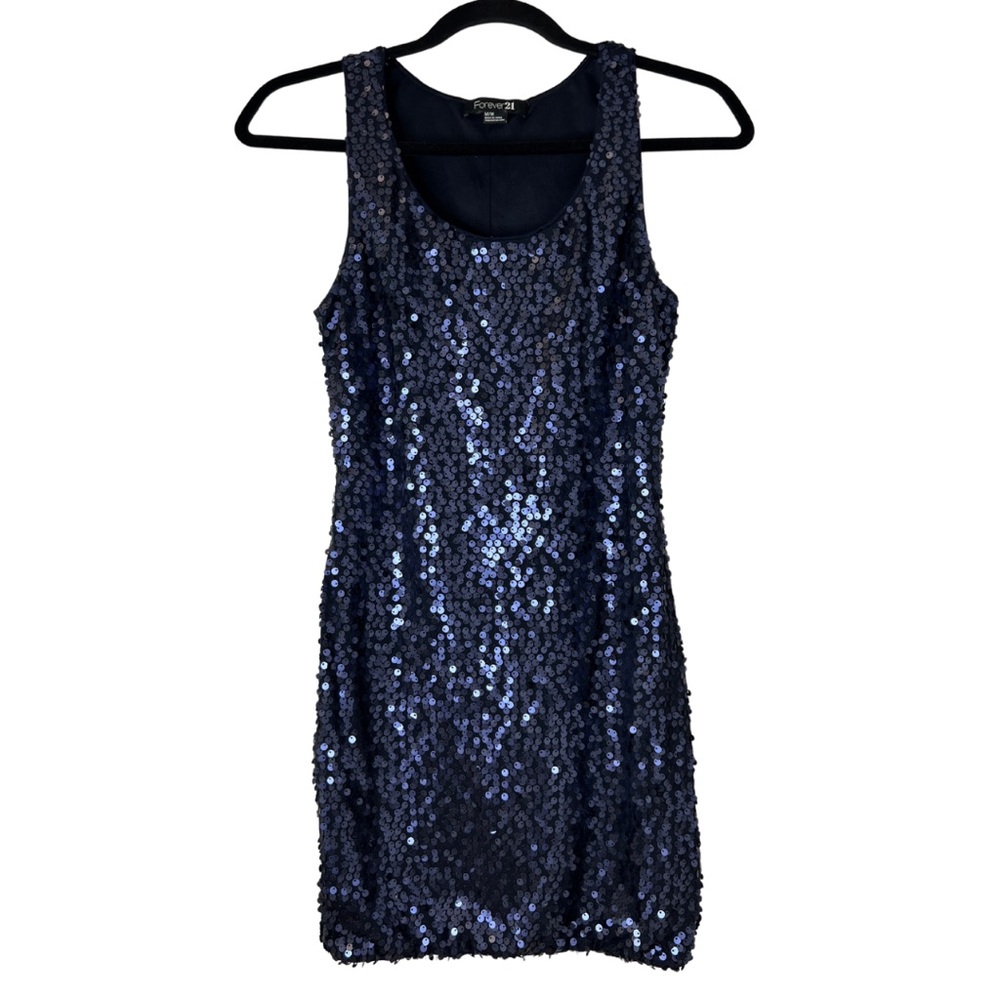 Blue sequin mini dress - size M